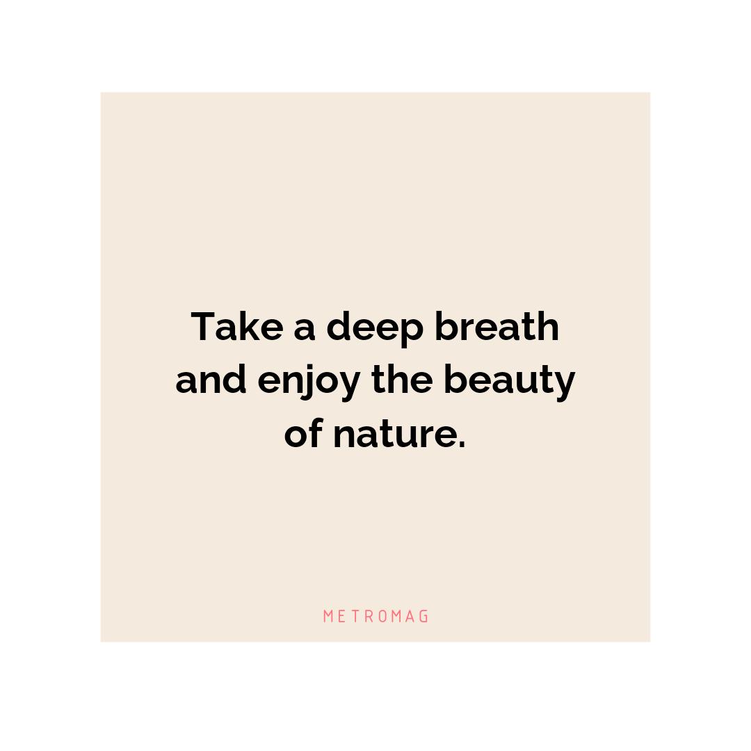 Take a deep breath and enjoy the beauty of nature.