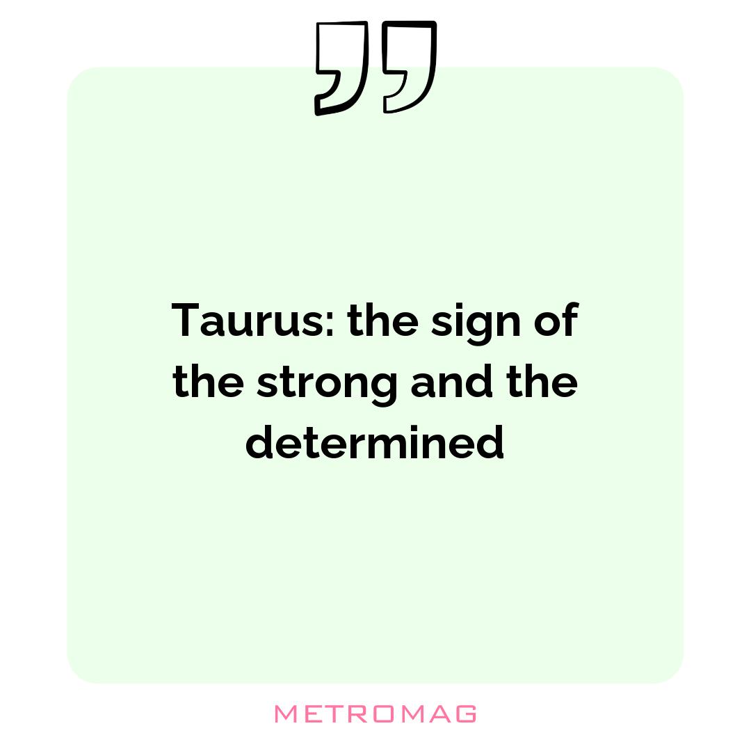 Taurus: the sign of the strong and the determined