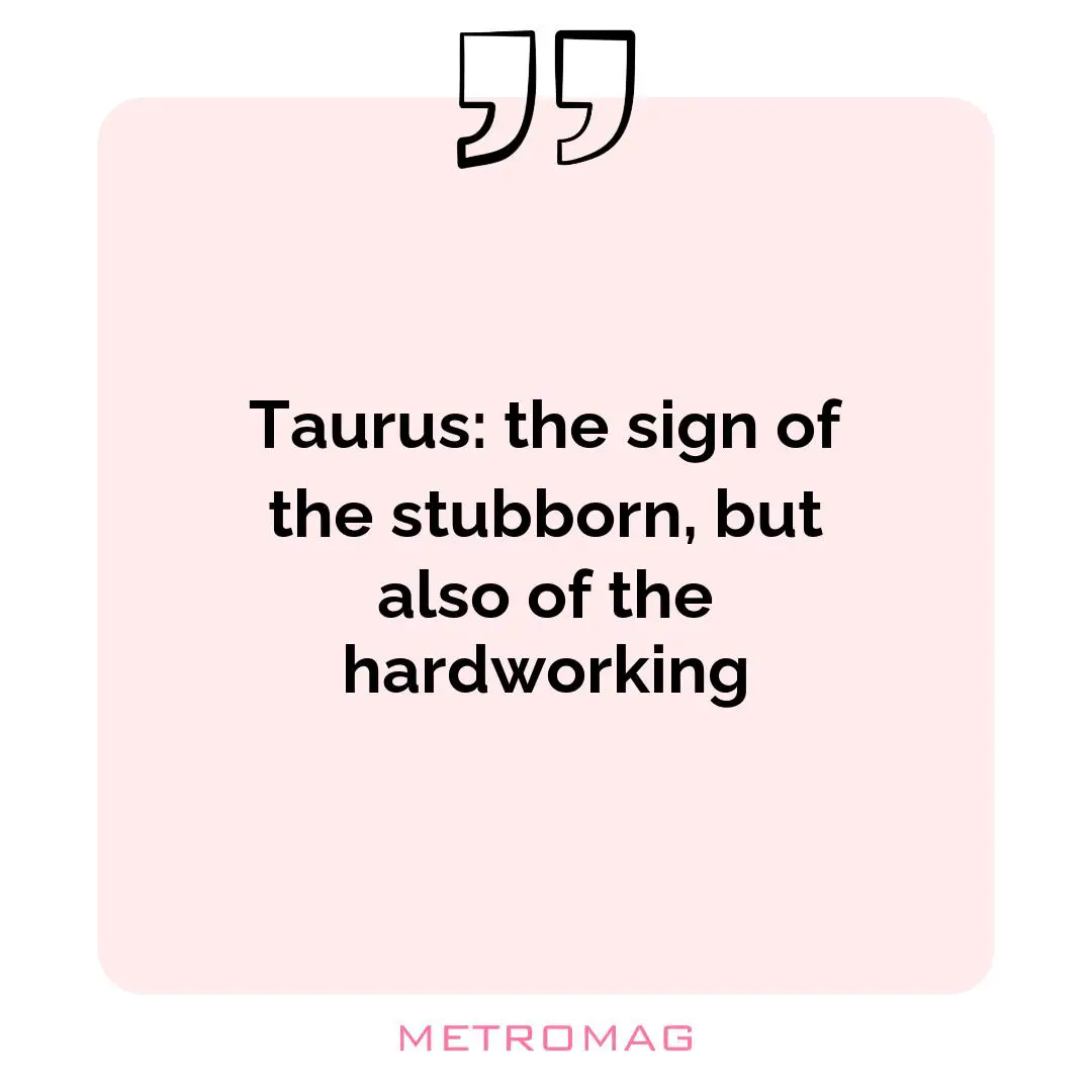 Taurus: the sign of the stubborn, but also of the hardworking