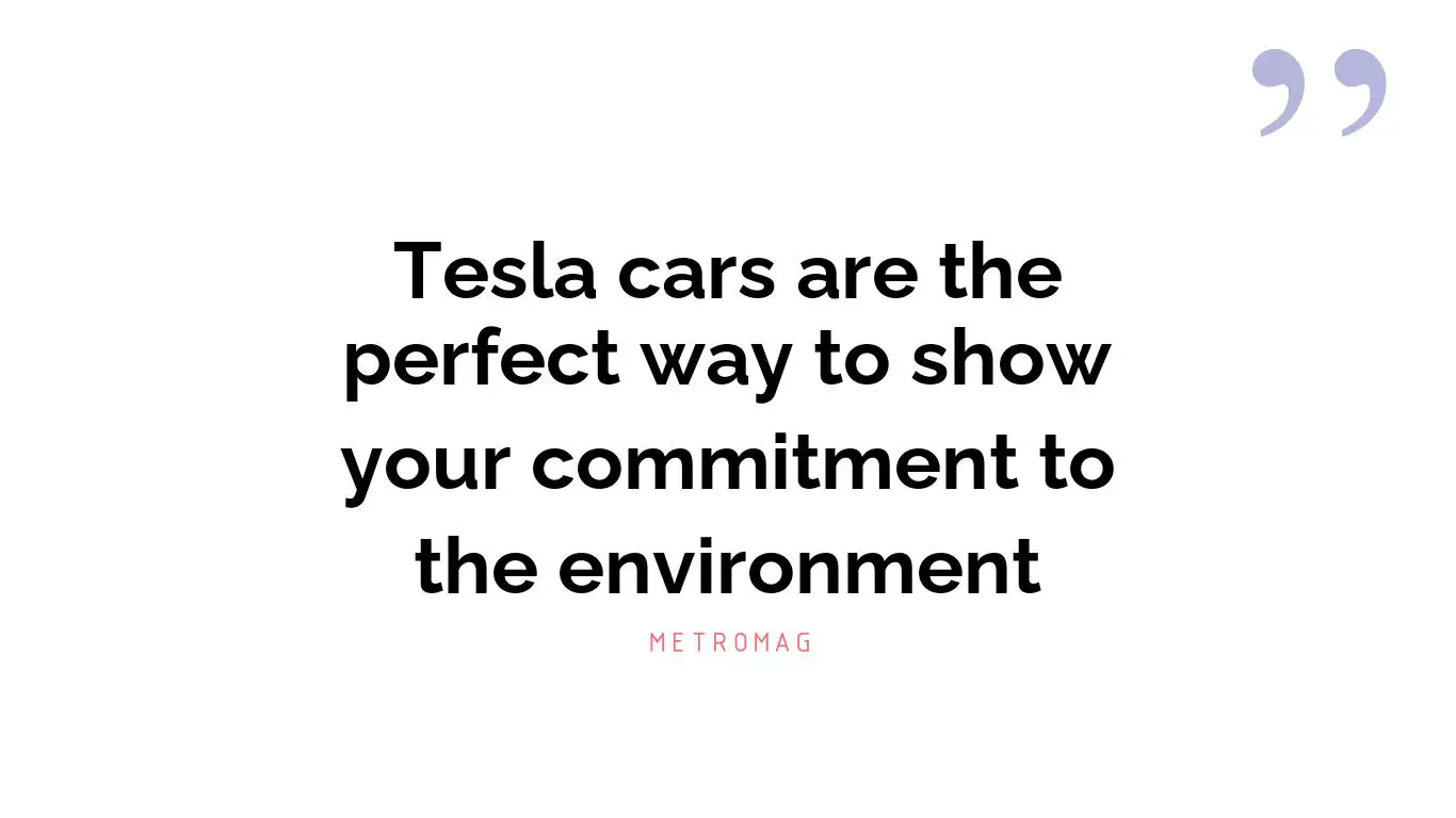 Tesla cars are the perfect way to show your commitment to the environment