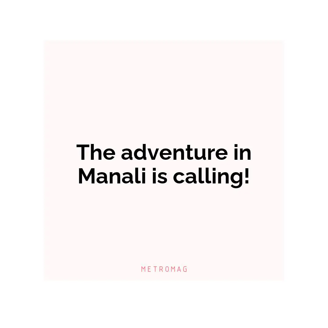 The adventure in Manali is calling!