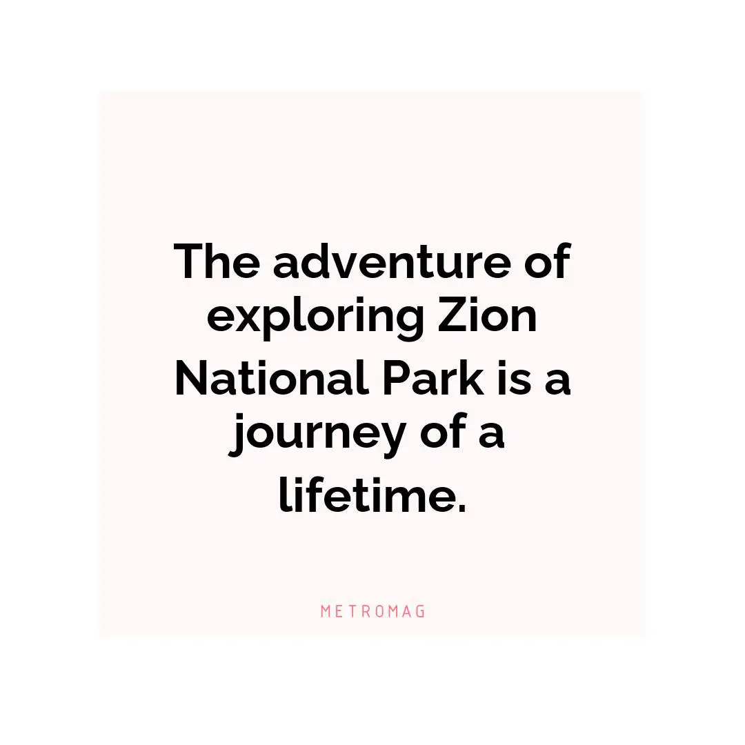 The adventure of exploring Zion National Park is a journey of a lifetime.