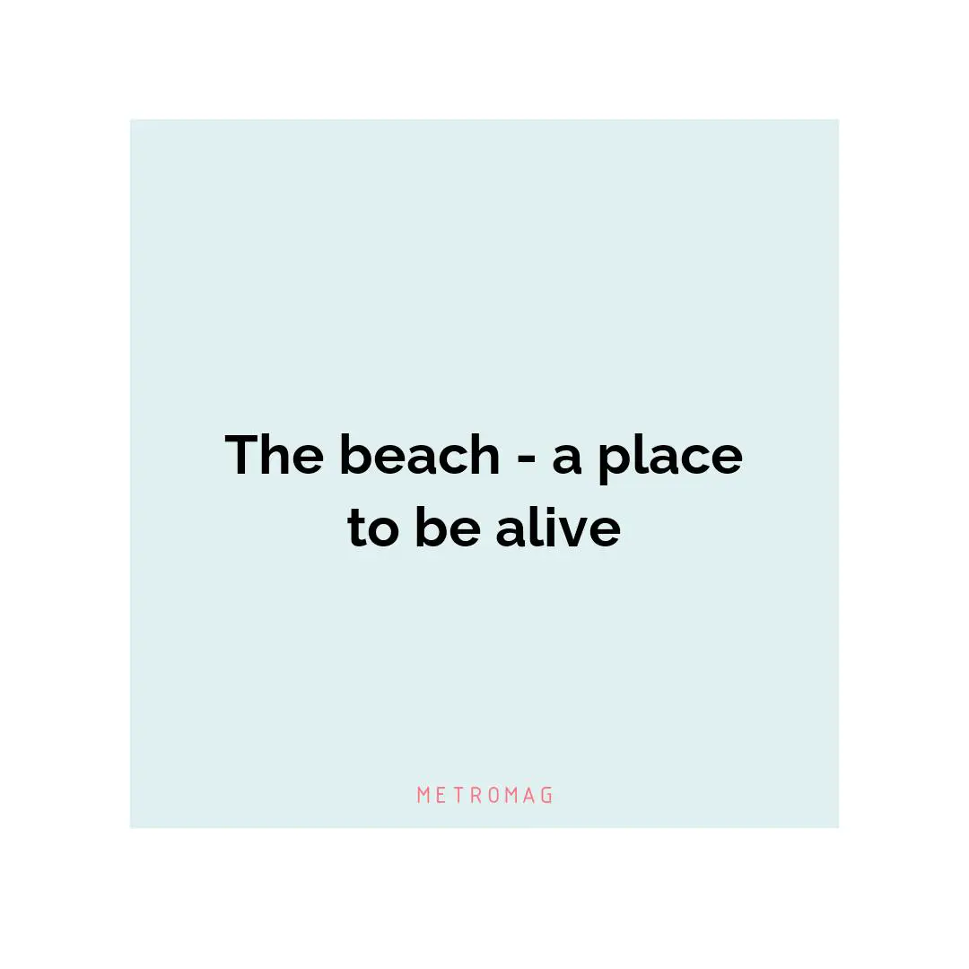 The beach - a place to be alive
