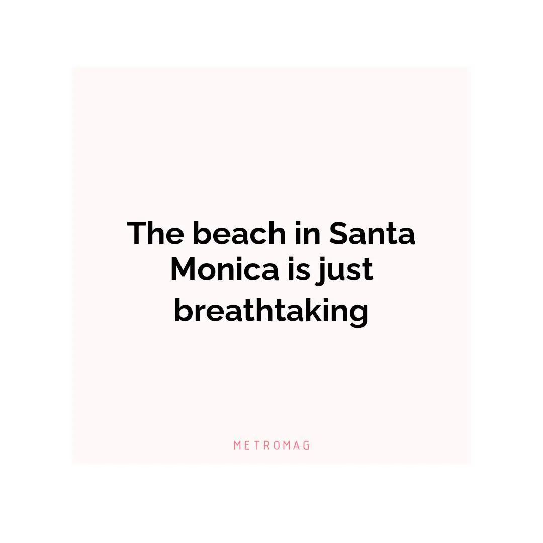 The beach in Santa Monica is just breathtaking