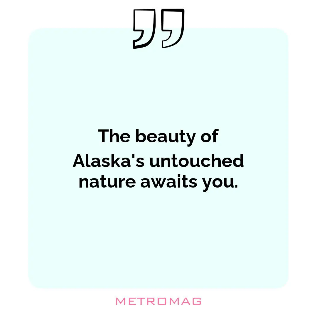 The beauty of Alaska's untouched nature awaits you.