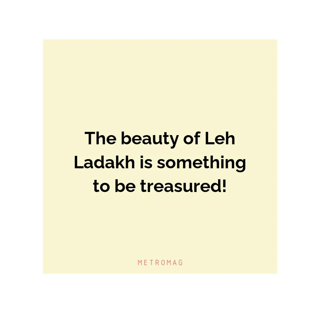 The beauty of Leh Ladakh is something to be treasured!