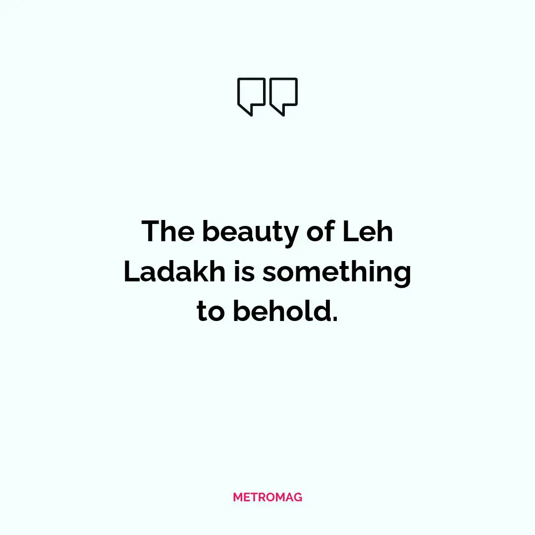 The beauty of Leh Ladakh is something to behold.
