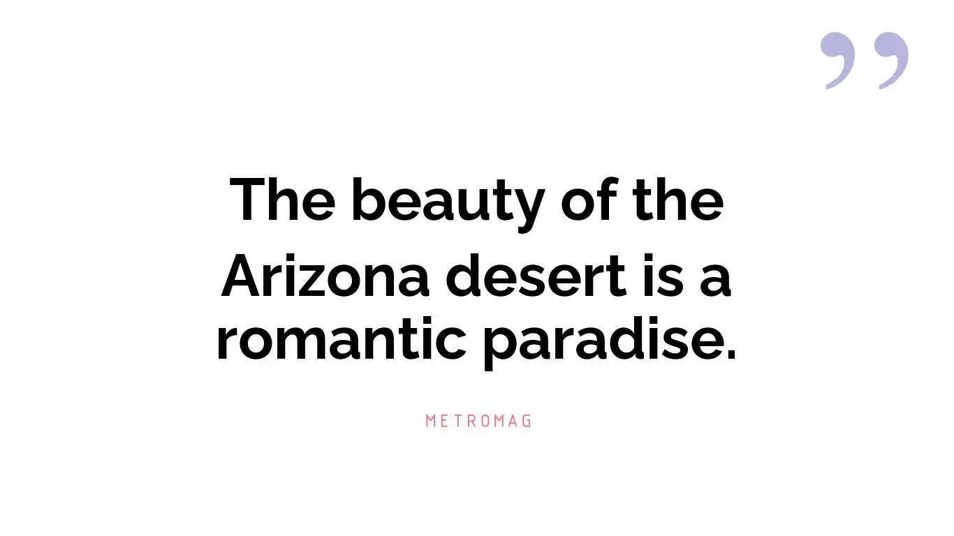 The beauty of the Arizona desert is a romantic paradise.