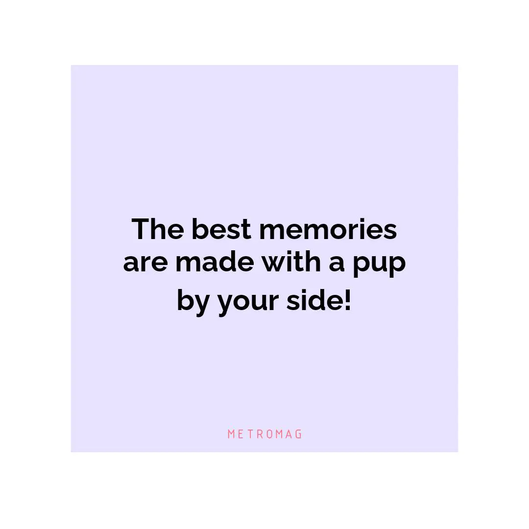 The best memories are made with a pup by your side!