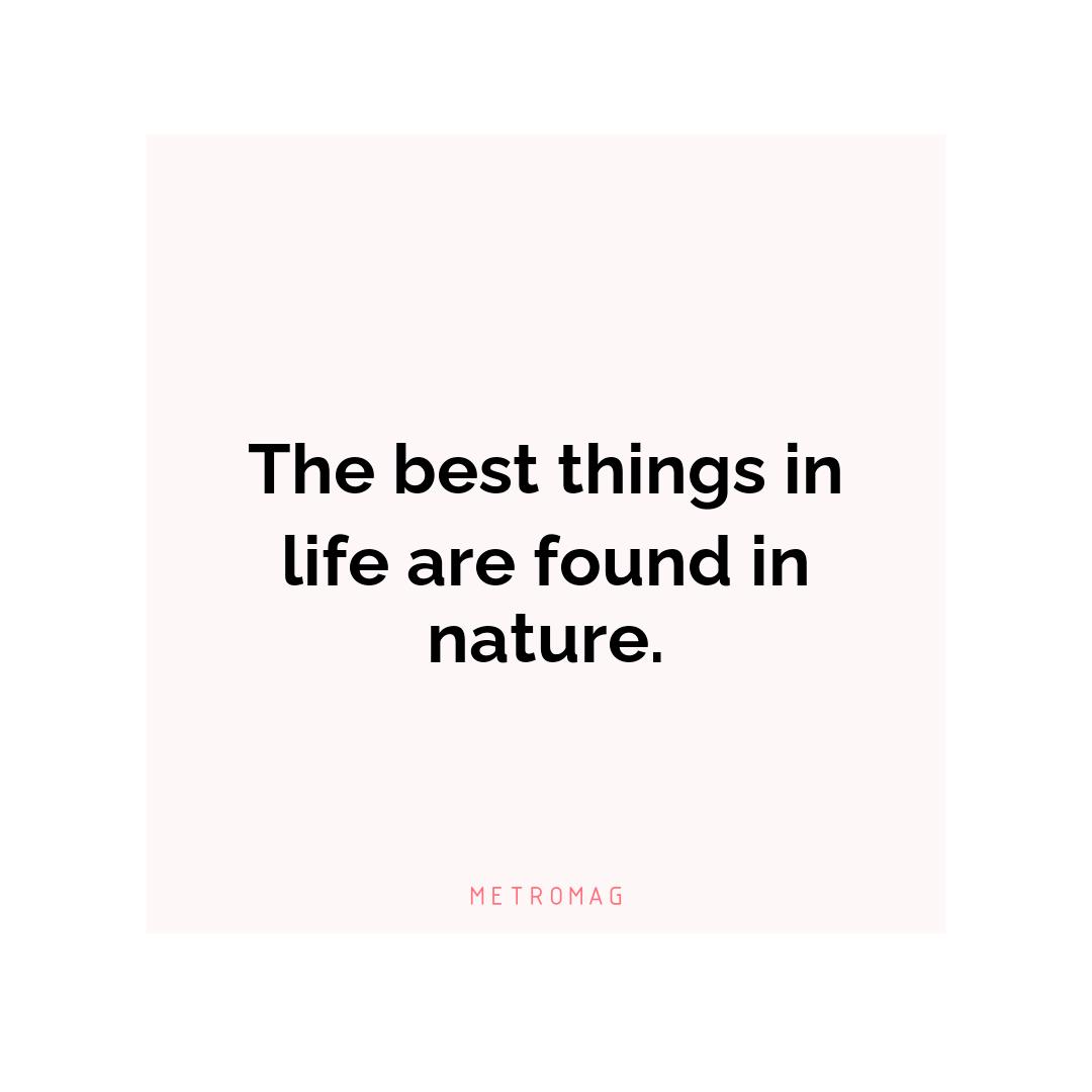 The best things in life are found in nature.