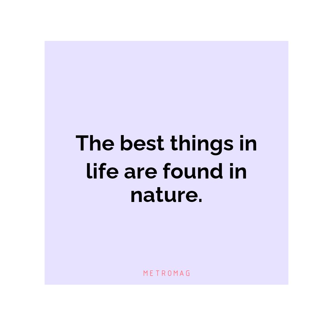 The best things in life are found in nature.