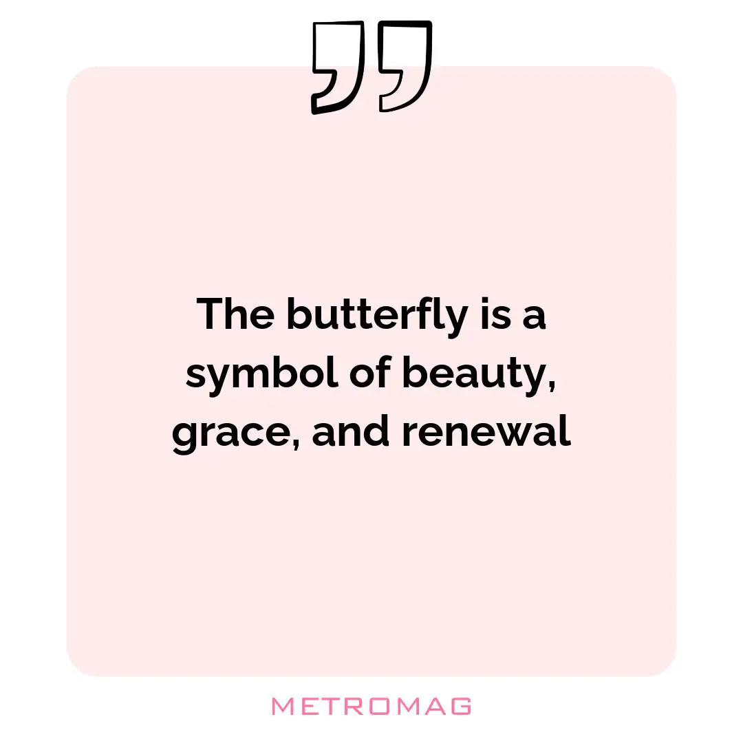 The butterfly is a symbol of beauty, grace, and renewal