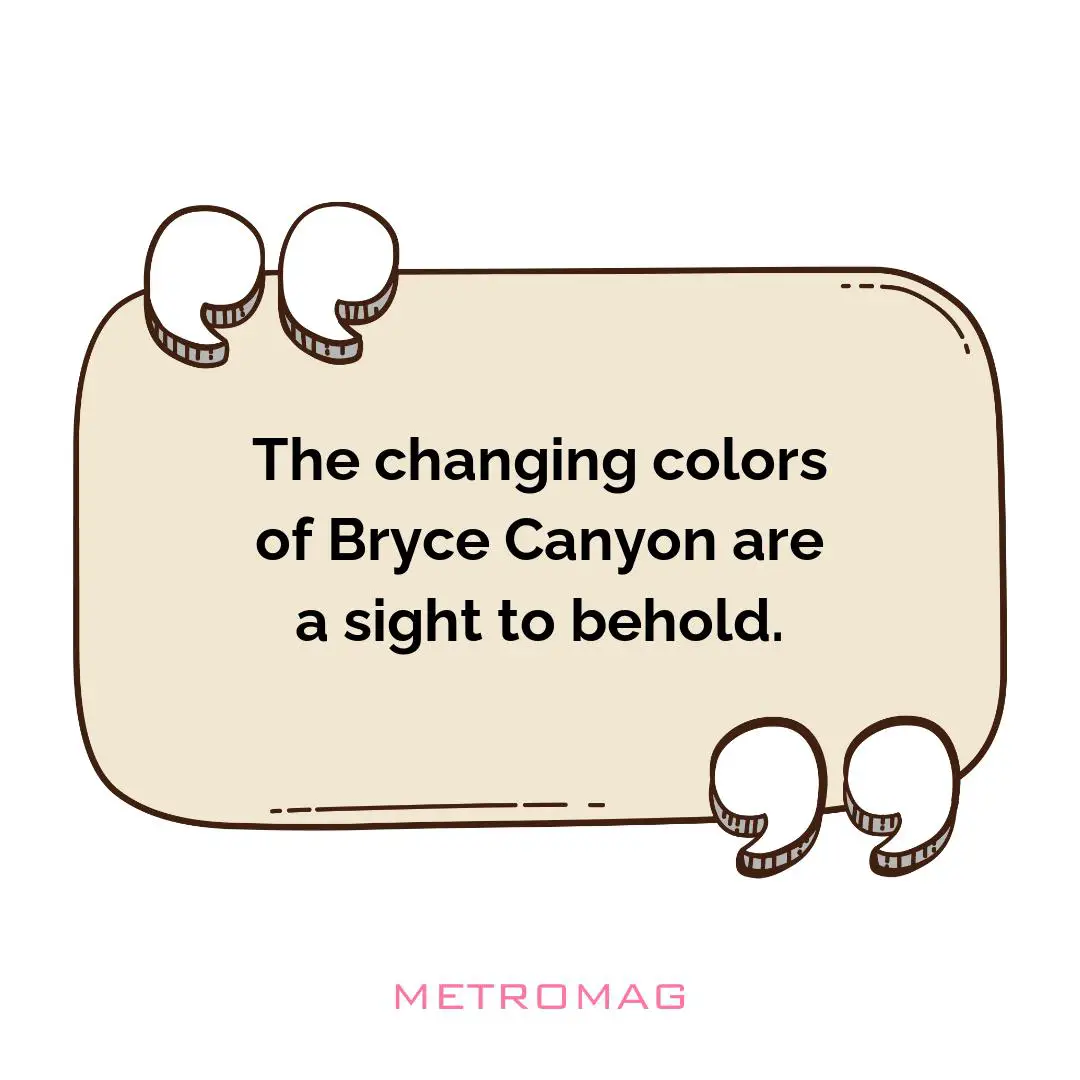 The changing colors of Bryce Canyon are a sight to behold.