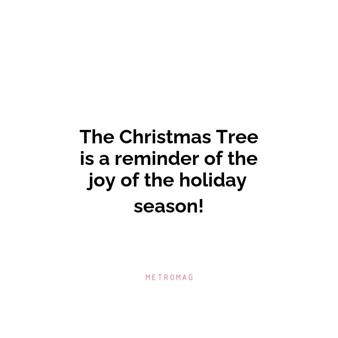 The Christmas Tree is a reminder of the joy of the holiday season!