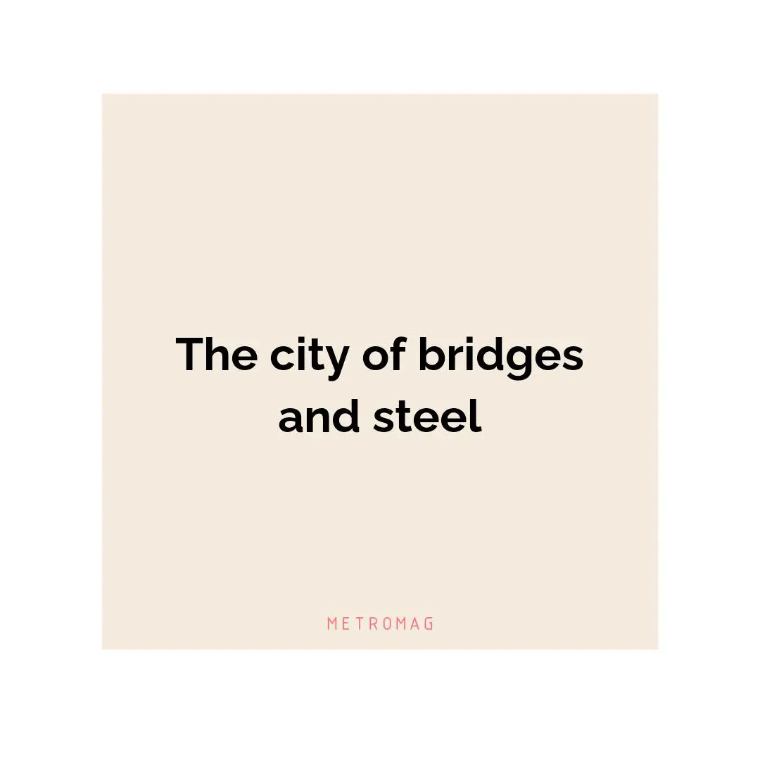 The city of bridges and steel
