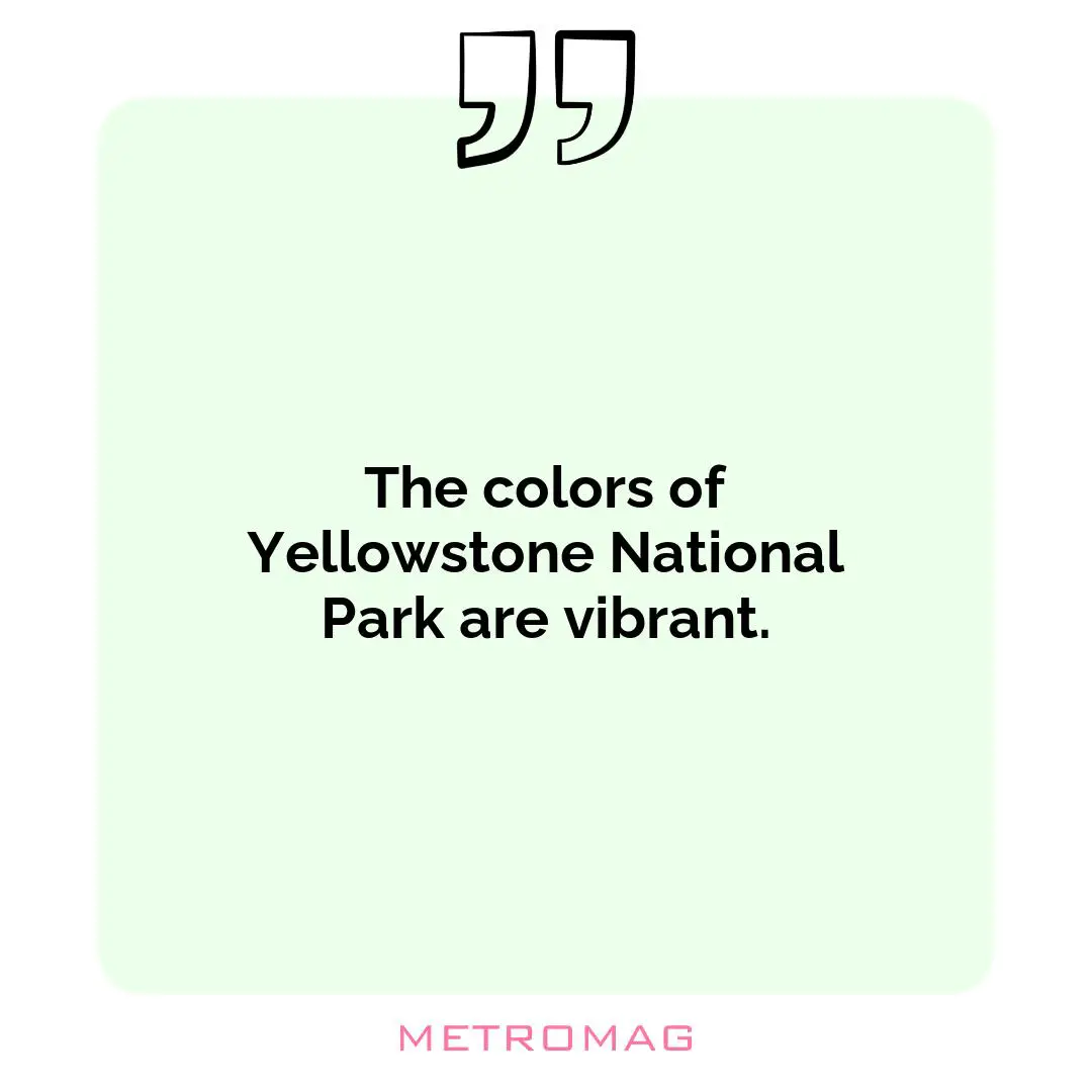The colors of Yellowstone National Park are vibrant.