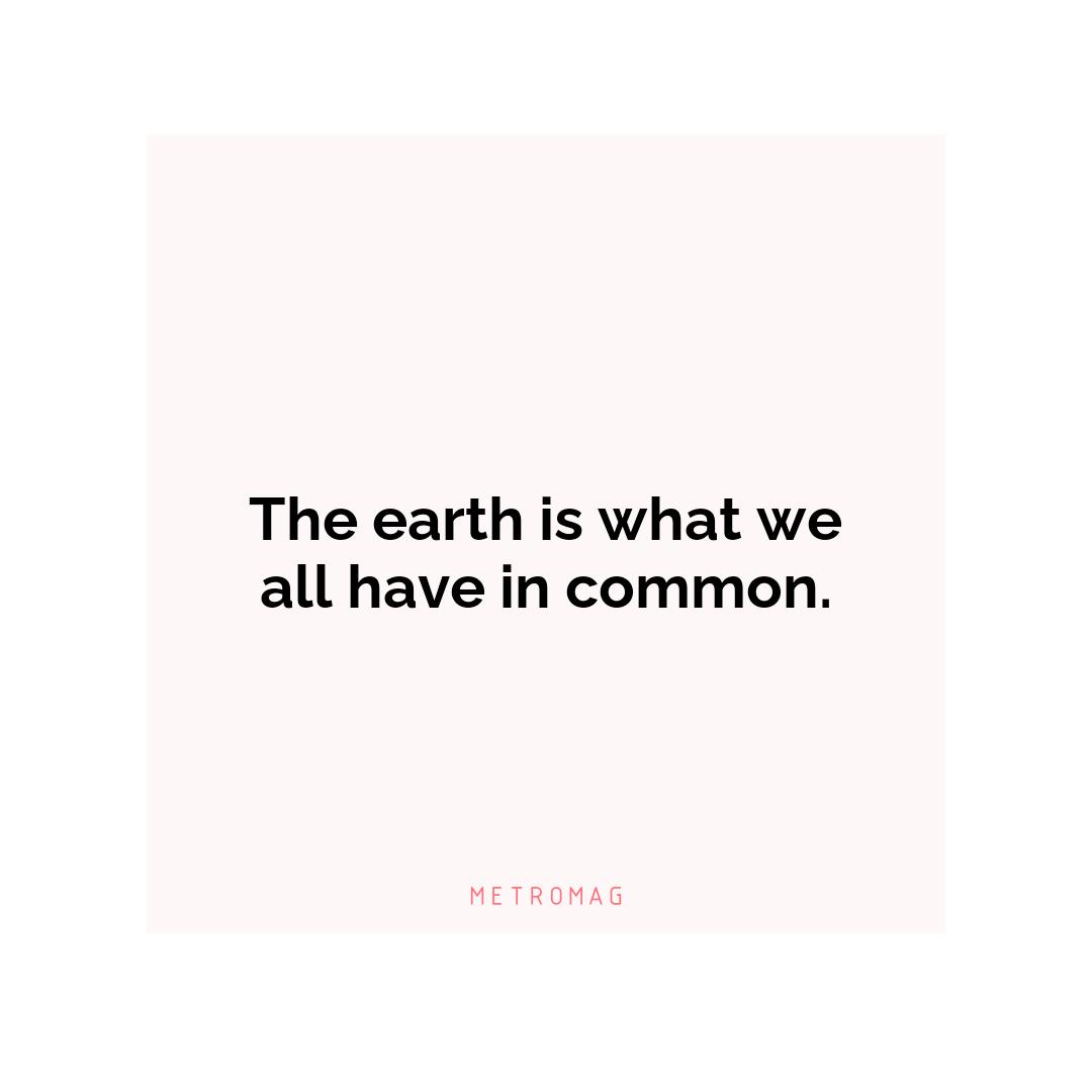 The earth is what we all have in common.