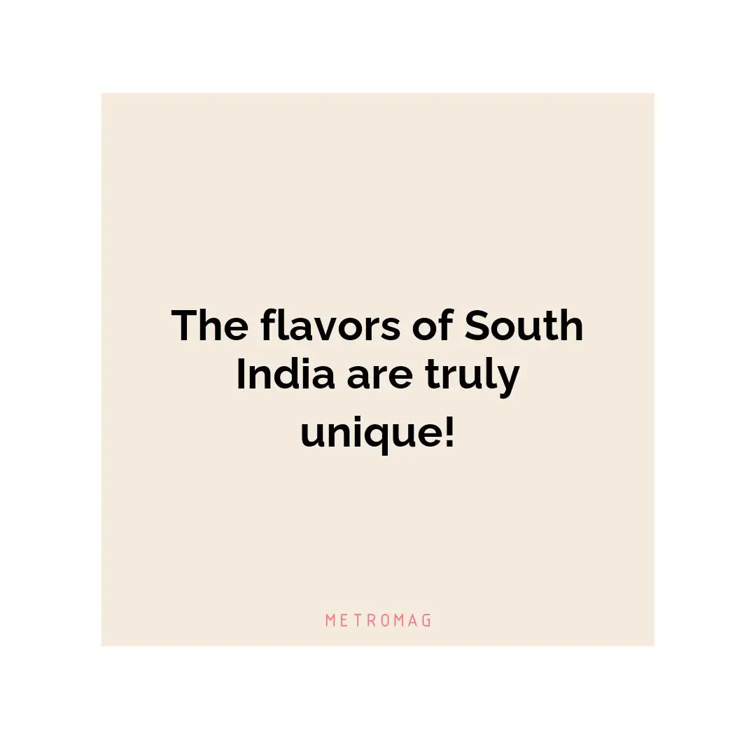 The flavors of South India are truly unique!