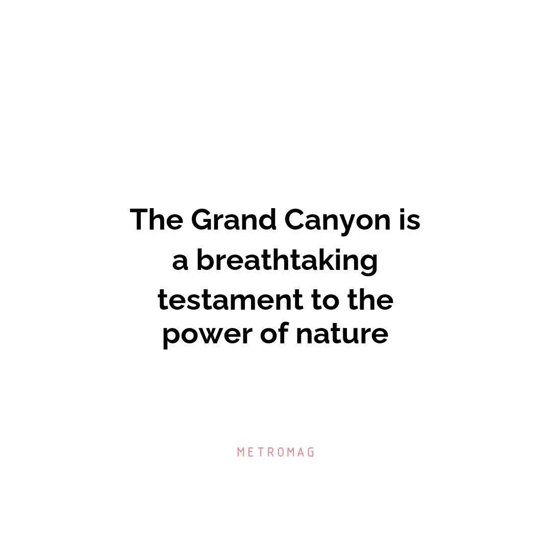 The Grand Canyon is a breathtaking testament to the power of nature