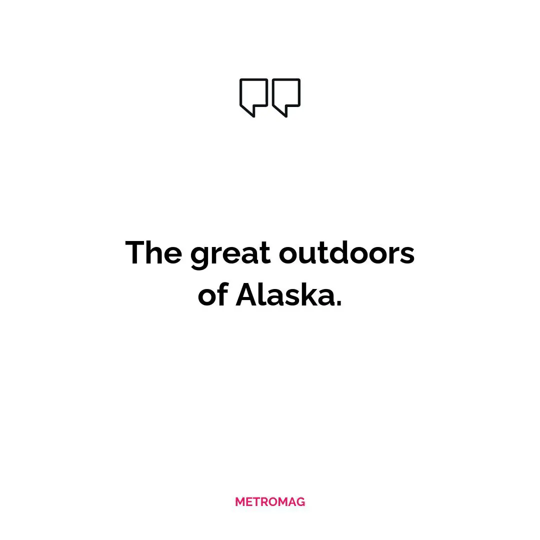 The great outdoors of Alaska.