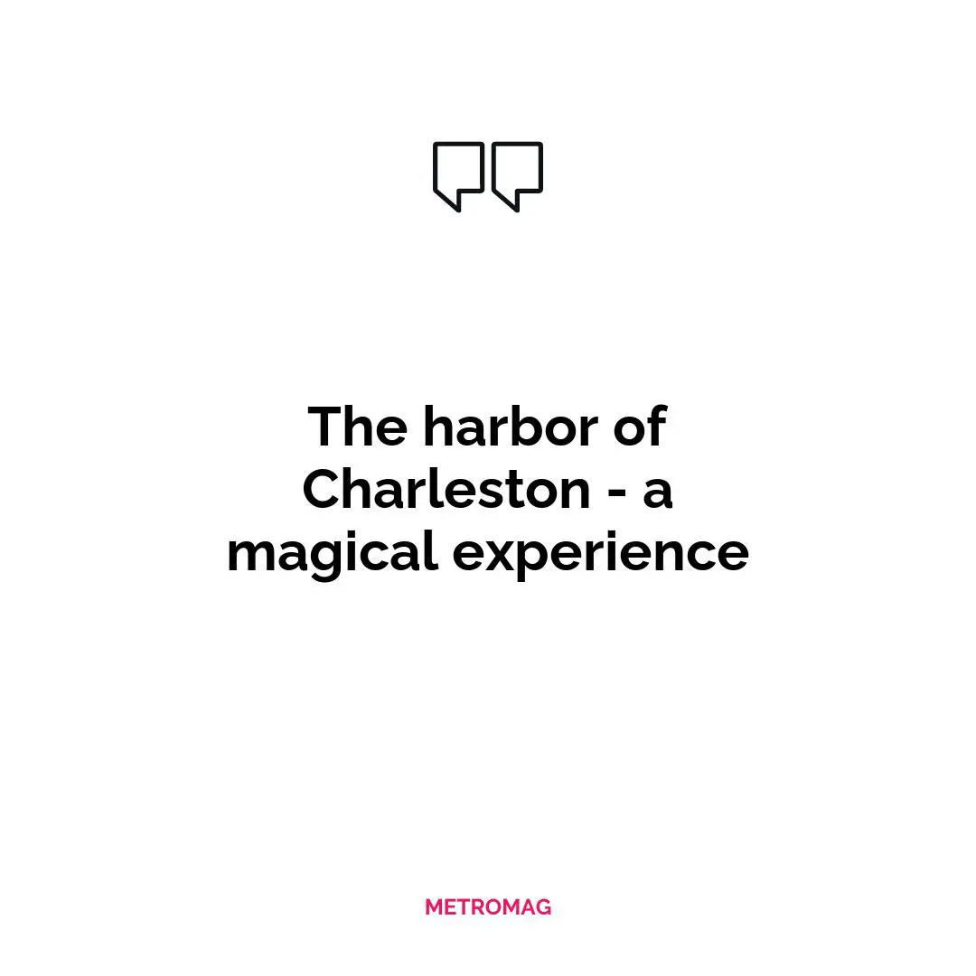The harbor of Charleston - a magical experience