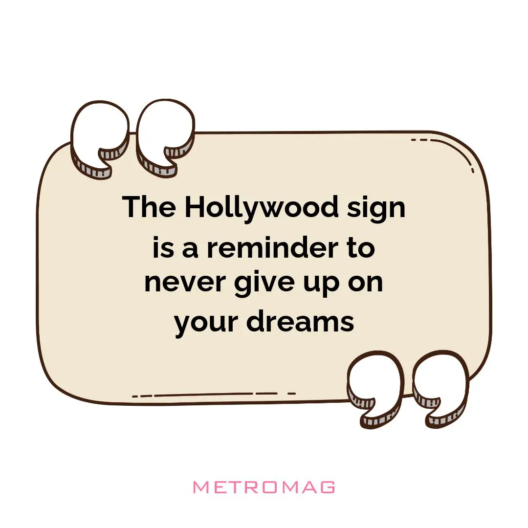 The Hollywood sign is a reminder to never give up on your dreams