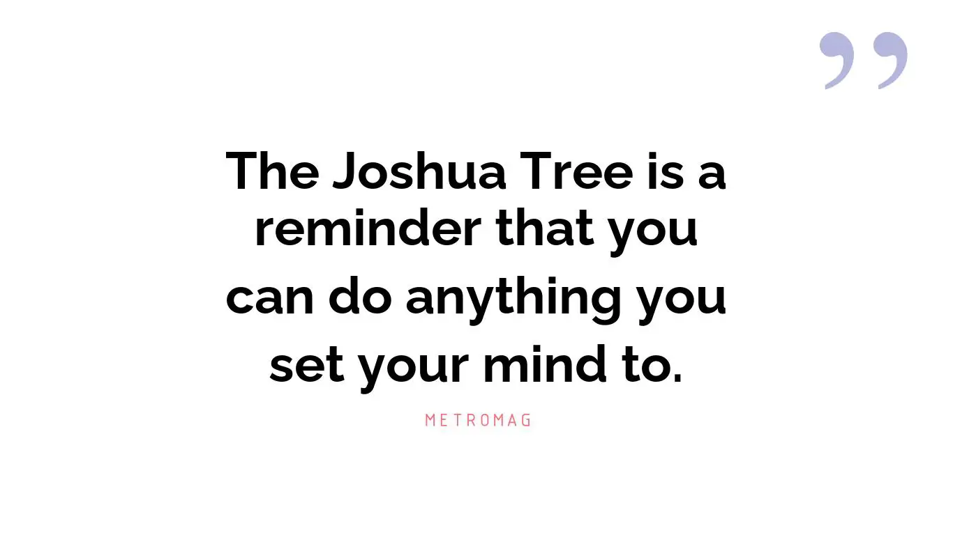 The Joshua Tree is a reminder that you can do anything you set your mind to.