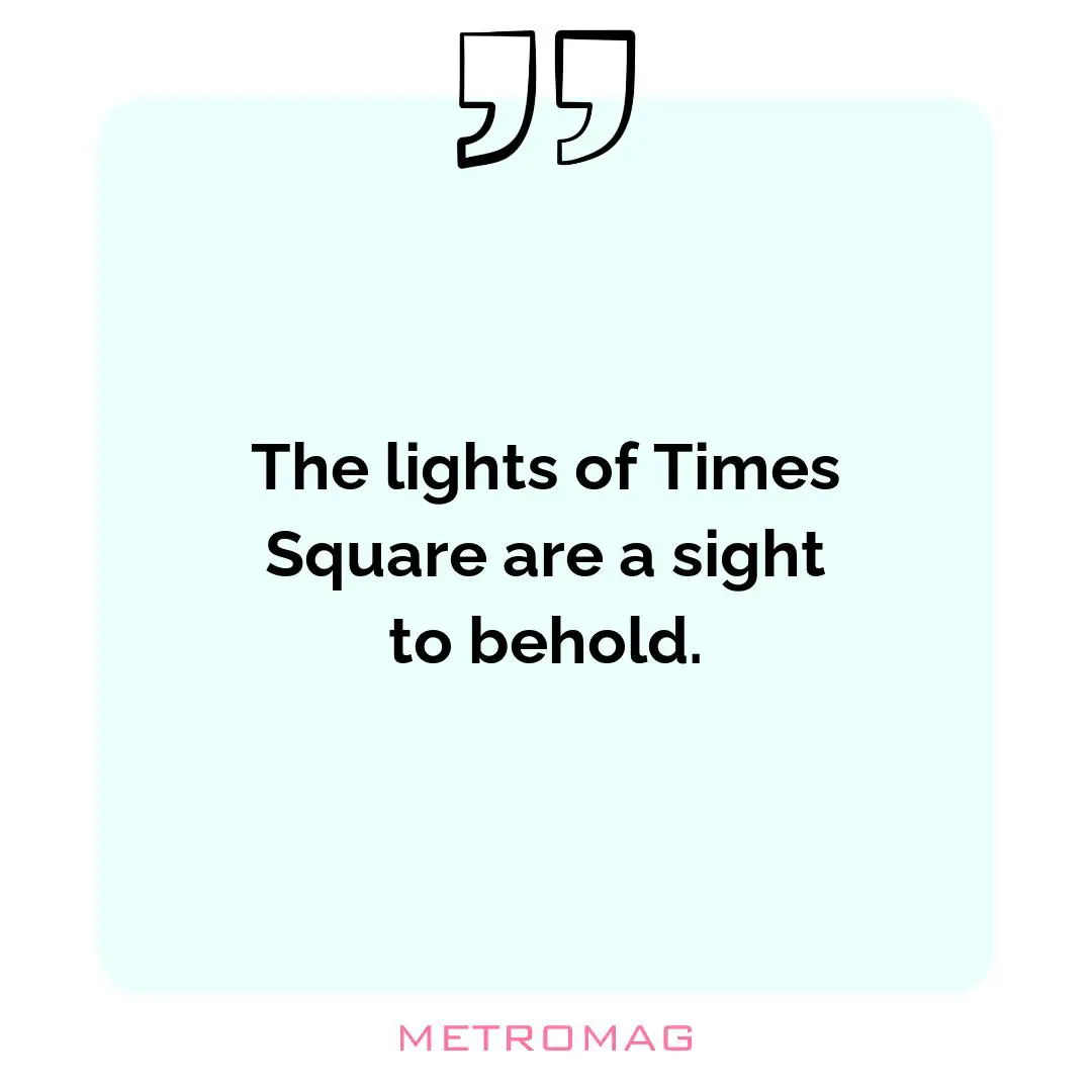The lights of Times Square are a sight to behold.