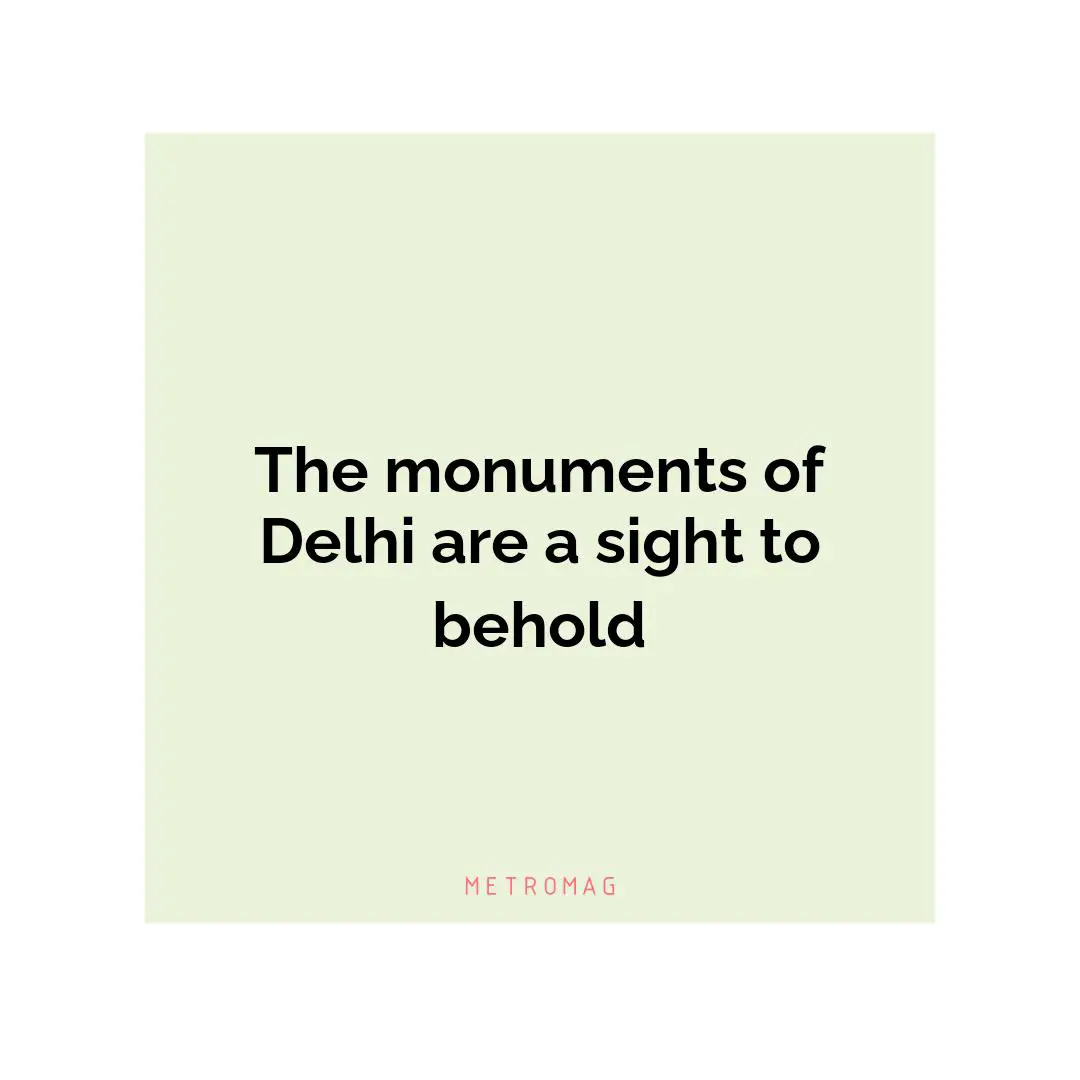The monuments of Delhi are a sight to behold