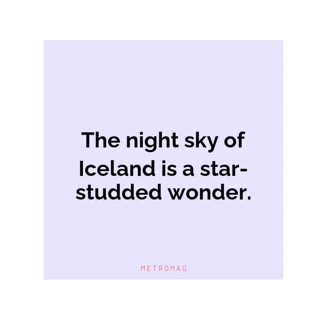 The night sky of Iceland is a star-studded wonder.