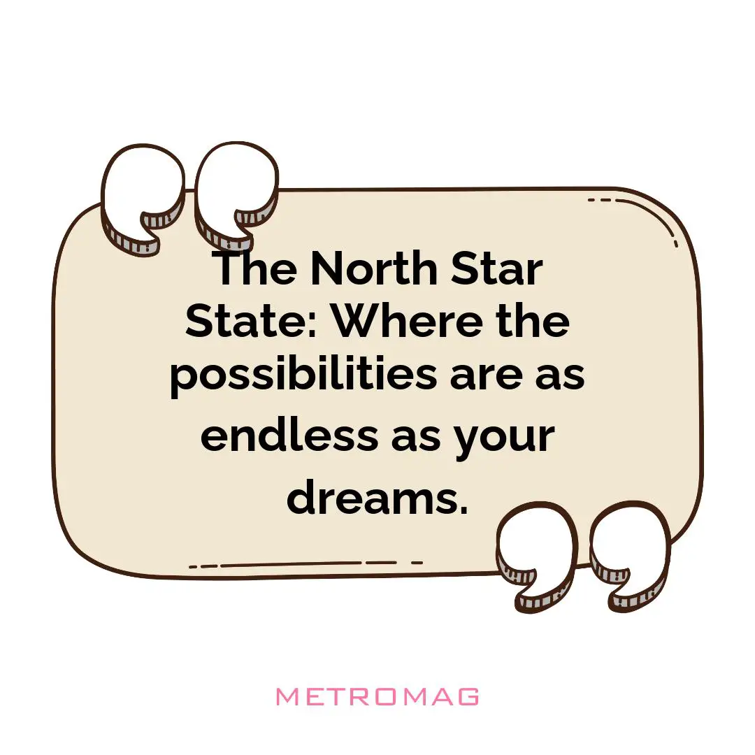 The North Star State: Where the possibilities are as endless as your dreams.