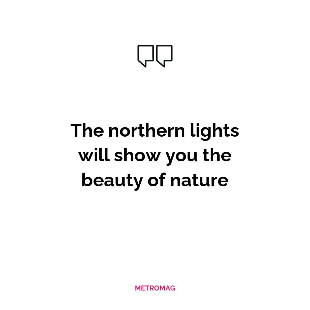 The northern lights will show you the beauty of nature