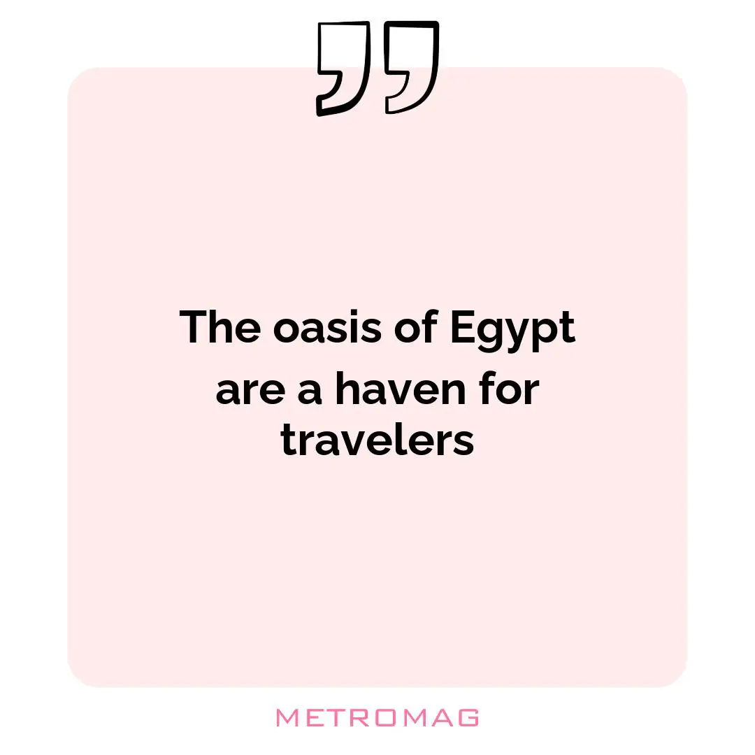 The oasis of Egypt are a haven for travelers