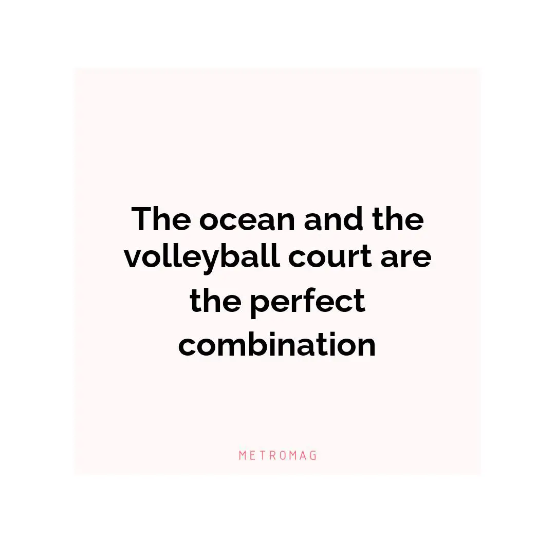 The ocean and the volleyball court are the perfect combination