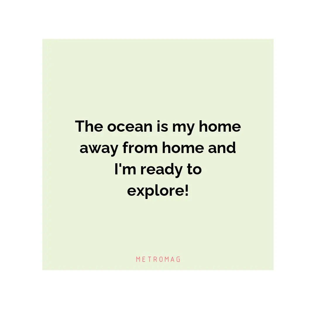 The ocean is my home away from home and I'm ready to explore!