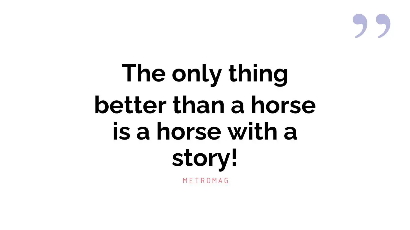 The only thing better than a horse is a horse with a story!