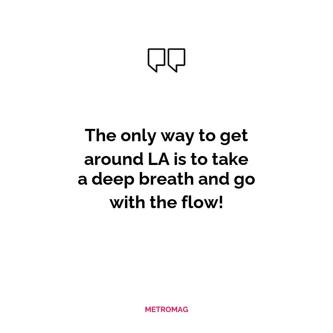 The only way to get around LA is to take a deep breath and go with the flow!