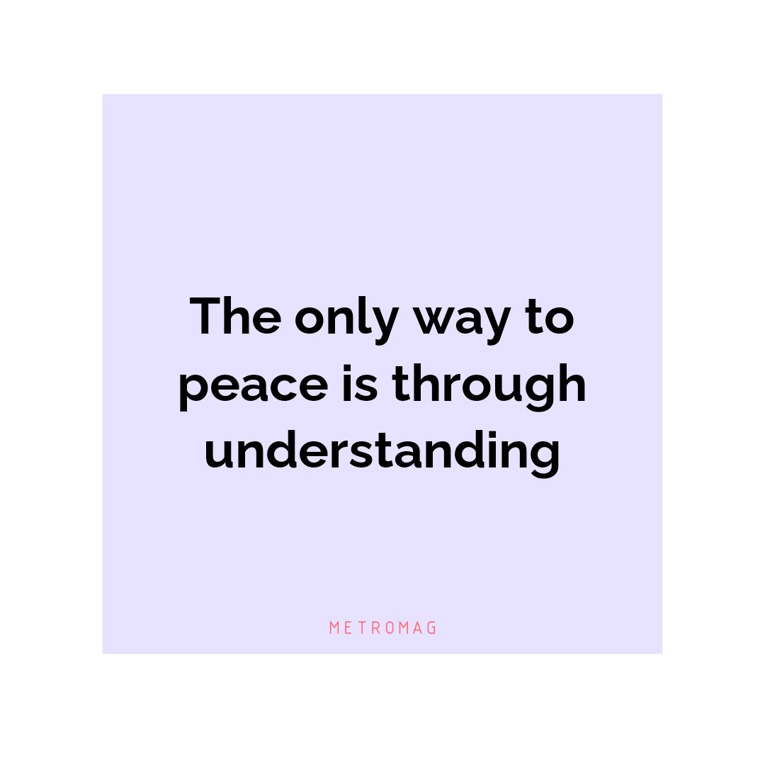 The only way to peace is through understanding