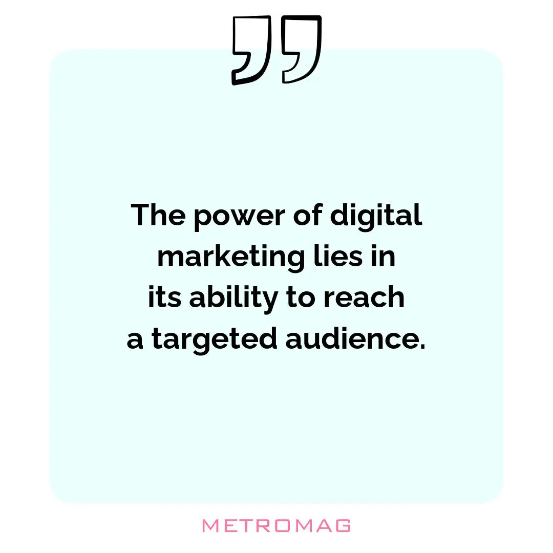 The power of digital marketing lies in its ability to reach a targeted audience.