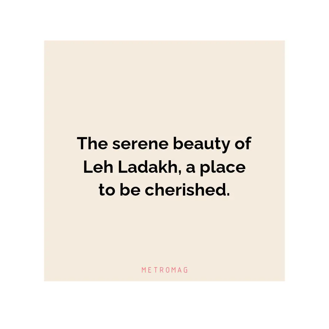 The serene beauty of Leh Ladakh, a place to be cherished.