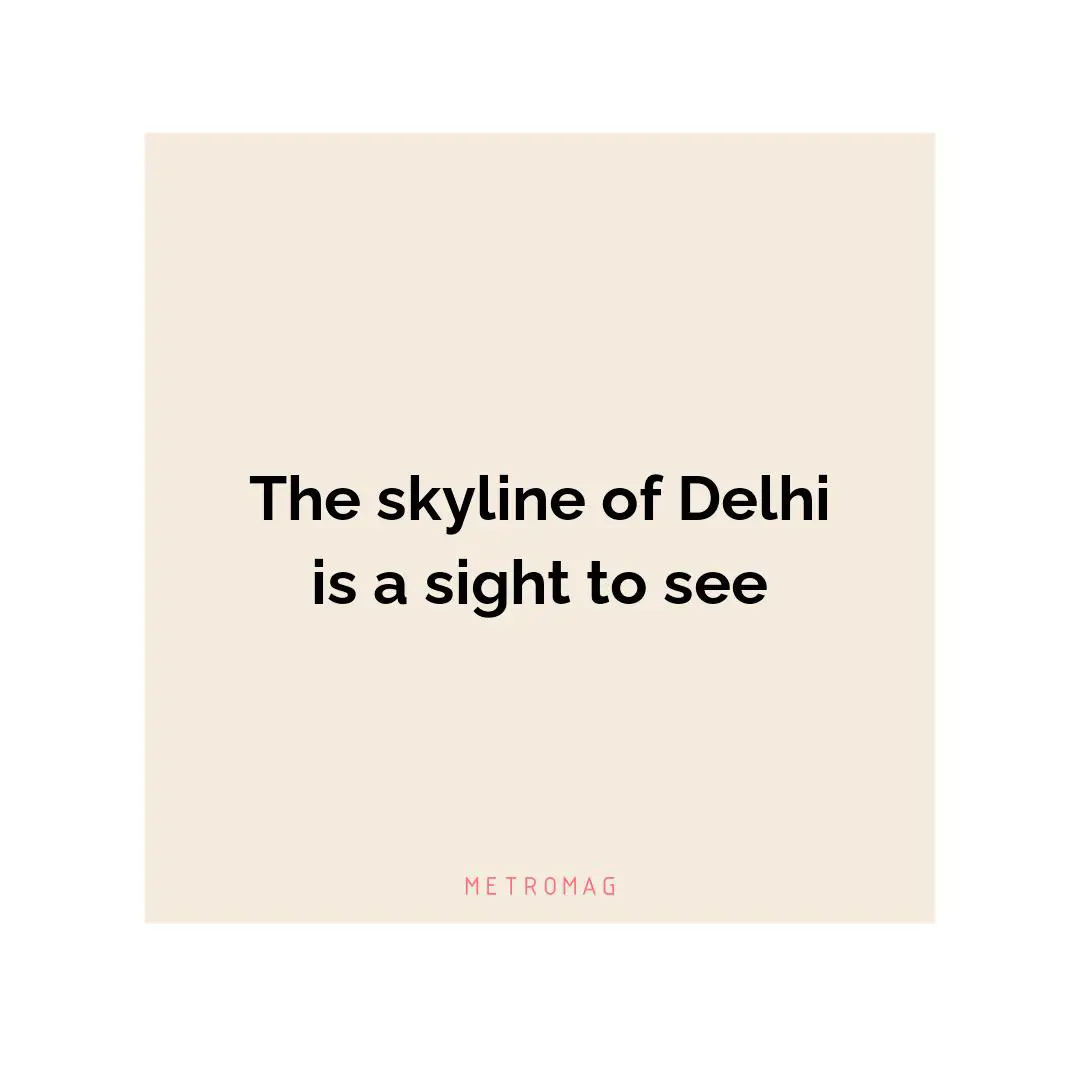 The skyline of Delhi is a sight to see