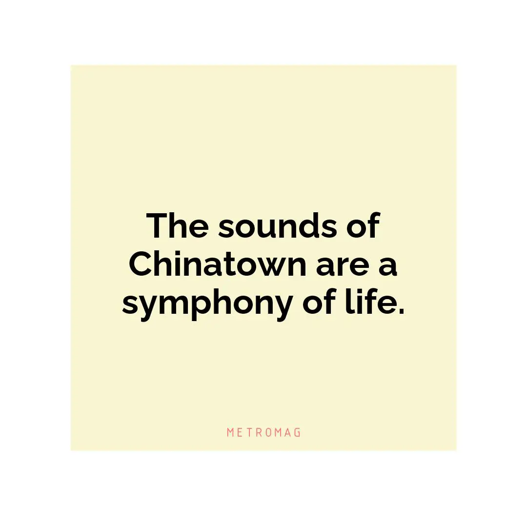 The sounds of Chinatown are a symphony of life.