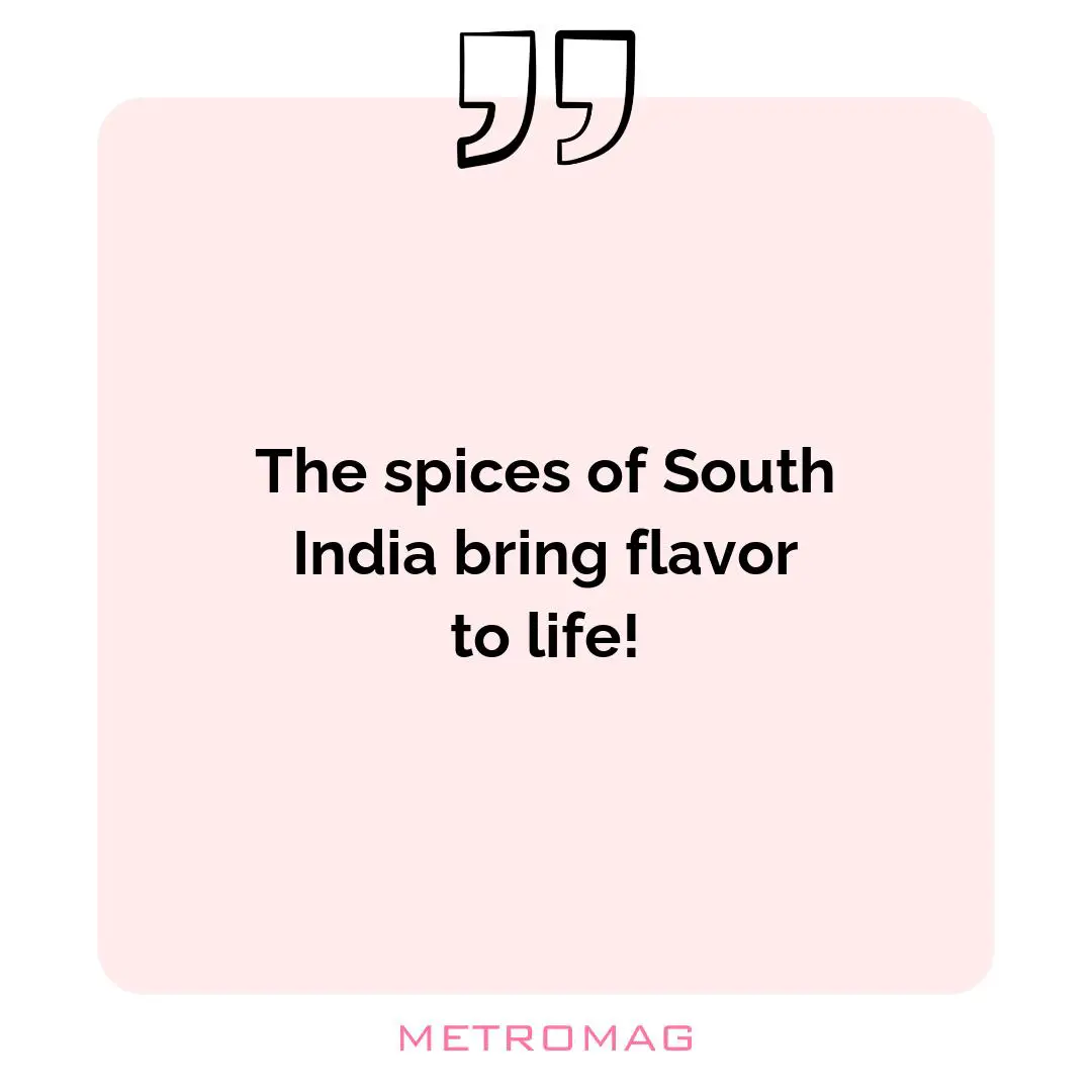 The spices of South India bring flavor to life!