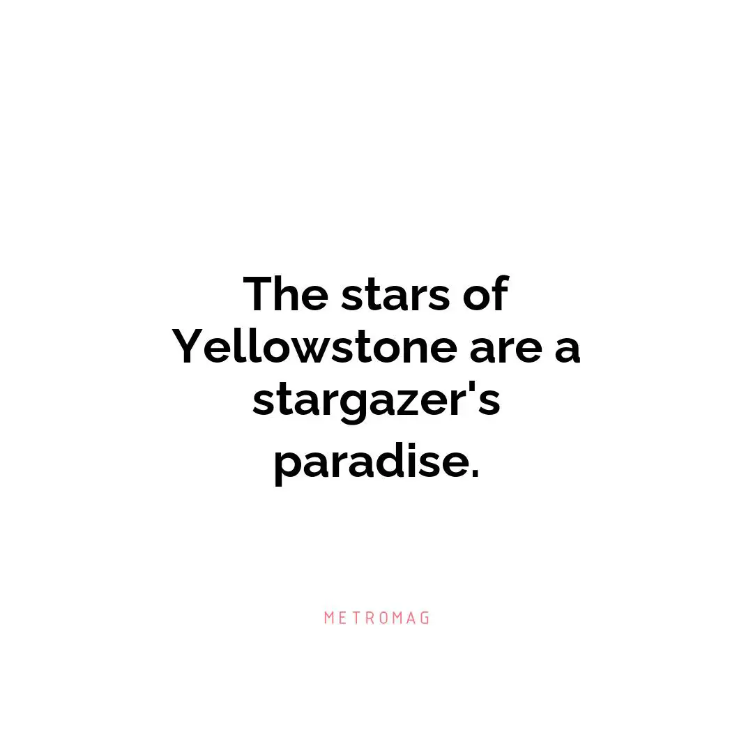 The stars of Yellowstone are a stargazer's paradise.