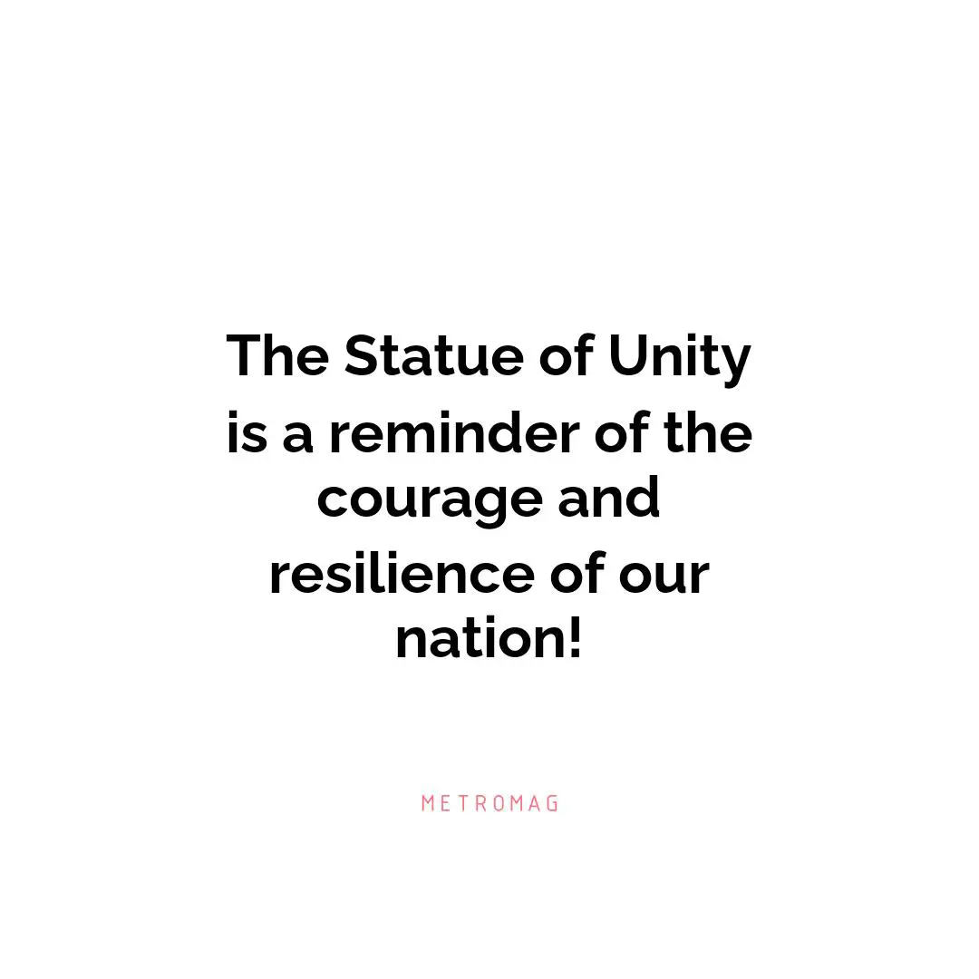 The Statue of Unity is a reminder of the courage and resilience of our nation!