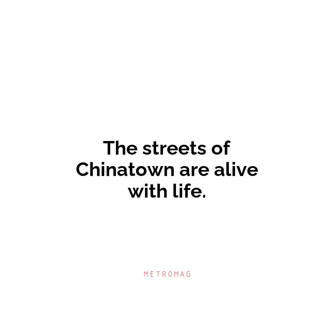 The streets of Chinatown are alive with life.