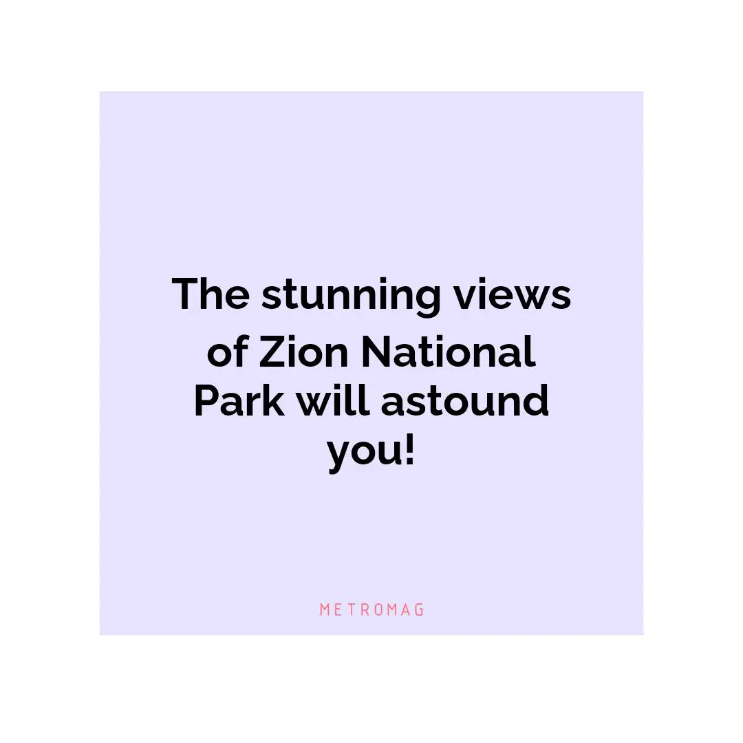 The stunning views of Zion National Park will astound you!