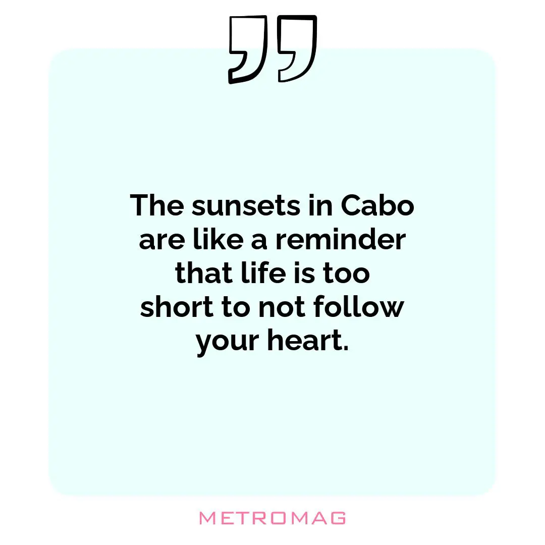 The sunsets in Cabo are like a reminder that life is too short to not follow your heart.
