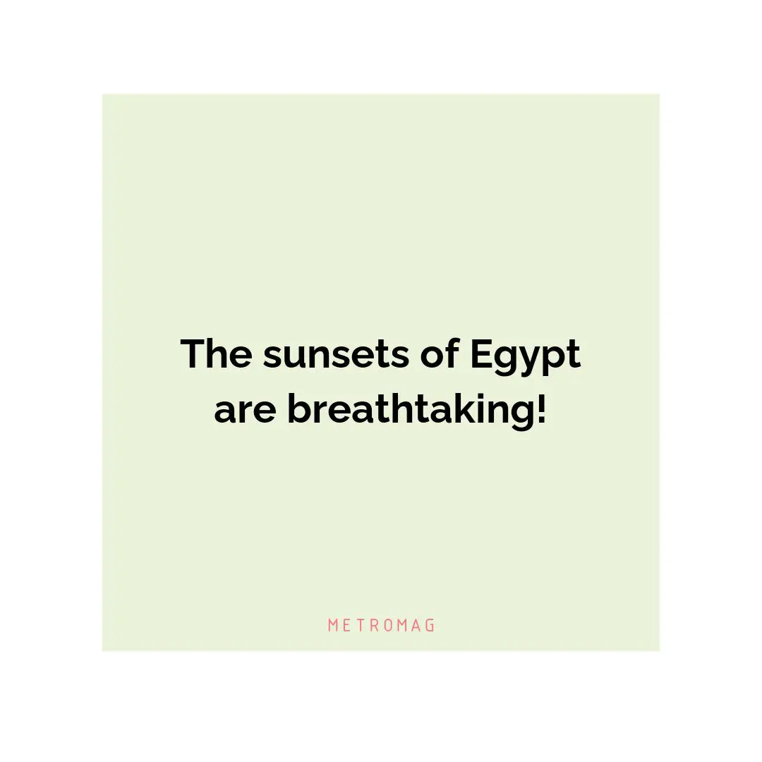 The sunsets of Egypt are breathtaking!