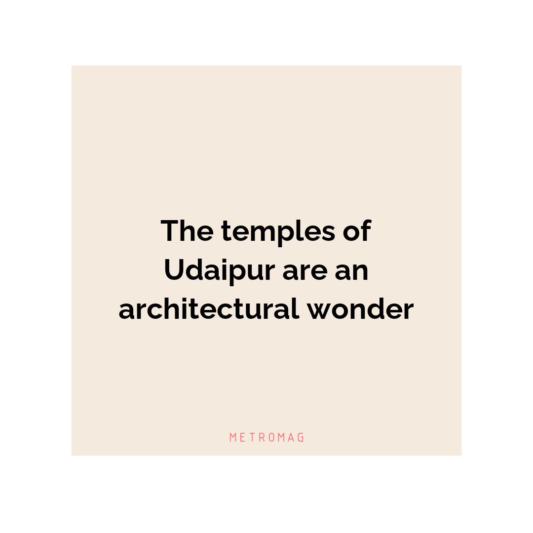 The temples of Udaipur are an architectural wonder